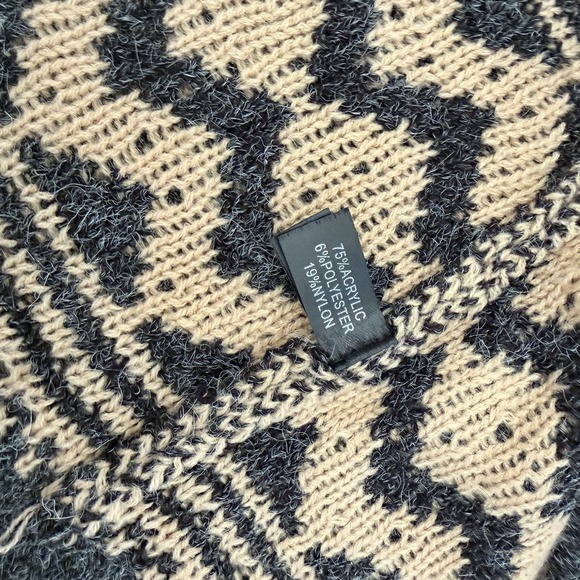 Papa Vancouver Black Tan Blue Southwest Long Open Cardigan Women's L  Aztec New - Picture 7 of 10